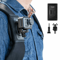 TELESIN Rucksack Schultergurt Halterung für GoPro Hero 13/12/11/10/9/8/7/6/5/Mini/Max!