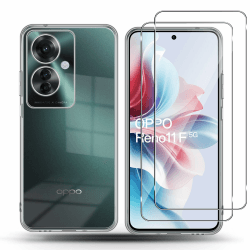 📱 QULLOO Silikon Hülle für OPPO Reno 11 F 5G + Schutzfolie [2 Stück] 📱
