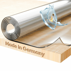 Glasklar Folie 2 mm + abgeschrägte Kante, Größe wählbar 90x160 cm 🛡️🇩🇪