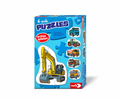 🧩 Noris 606012167 - 6 erste Puzzles: Fahrzeuge (Puzzle ab 3 Jahre) 🚗🚜