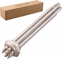 🔥 DERNORD Heizelement 220V 4500W 1-1/4 Zoll 3U Typ Brühwassererhitzer BSP Gewinde Edelstahlflansch Angebot! 🔥