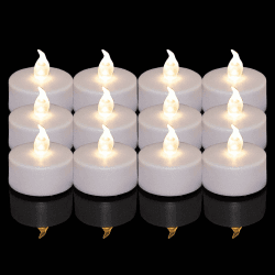 🕯️ 24 Stück LED Teelichter Kerzen - Realistische flammenlose elektrische Kerzenlampe 🌟