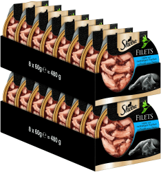 🐱✨ Angebot: SHEBA Filets - Feinstes Katzennassfutter - 16 x 60g Schalen 🐟🍗