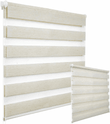 WOLTU 2 Stück Doppelrollo Klemmfix ohne Bohren Duo Rollo Klemmrollo für Fenster mit Klemmträger, Fensterrollo Lichtdurchlässig & Verdunkelnd Wandmontage, Holzlook Buche, 50x150 cm