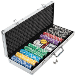 Nexos Pokerkoffer Pokerset 500 300 🃏  Laser Pokerchips Poker Komplett Set 12 g Chips Deluxe Größe wählbar (500 Chips)