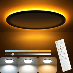 AmazeFan LED Deckenleuchte Dimmbar - 24W 2400LM Deckenlampe mit Fernbedienung