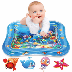 👶🌊 Infinno Wassermatte Baby Wasserspielmatte Spielzeug - Spielmatte Baby für 3 6 9 Monate Blauer Ozean 🐠