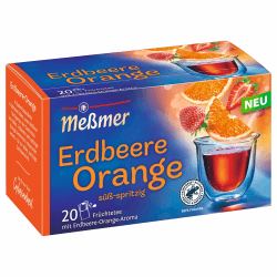 🍓🍊 Meßmer Erdbeere-Orange | 20 Teebeutel | Glutenfrei | Laktosefrei | Vegan 🍵