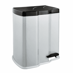 🗑️ keeeper Treteimer mit 2 Abfallbehältern, 7 l + 15 l, Gunnar, Silber - Angebot!