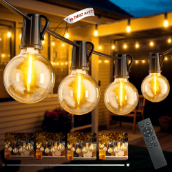 🌟 LED Lichterkette Außen: 20.7M/67.91FT G40 Glühbirnen, Dimmbar, IP44 Wasserdicht