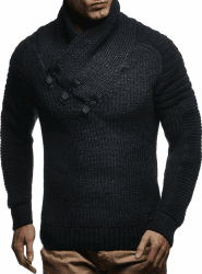Leif Nelson Herren Strick-Pullover mit Schalkragen 😎👕