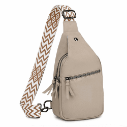 Suweir Brusttasche Damen Sling Bag Klein Umhängetasche Wildleder Crossbody Bag Stylisch Bauchtasche Frauen Schultertasche Breiter Gurt Sling Rucksack für Reisen, Radfahren (Apricot) 🎒🌟