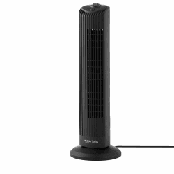 🌀🌬️ Amazon Basics 71cm Turmventilator für Zuhause mit 3 Geschwindigkeitsoptionen und 60° Oszillation, EU-Stecker, Schwarz