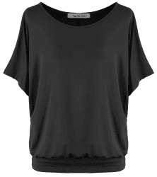 🌟 Van Der Rich ® - Oversize T-Shirt mit Fledermausärme - Damen Schwarz XL 🌟