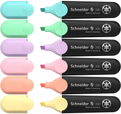 Schneider Job 150 Pastell Textmarker 6er Etui - Set mit 6 Farben 🌈🖍️