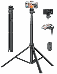 Handy-Stativ & Selfie Stick Stativ 180cm 📸 YUMAZLA Verstärkte Stativ für Smartphone