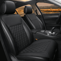 🚗🌟 Black Panther Luxus Sitzauflagen Auto mit Rückenlehne - Vier Jahreszeiten - Schwarz