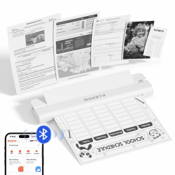 MUNBYN Mobiler Drucker Bluetooth Thermodrucker A4 203DPI Inkless Printer 🖨️