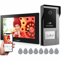 TMEZON WLAN IP Video Türsprechanlage 2 Draht,1080P Türsprechanlage mit Kamera,7''IP Touchscreen 📹🔒