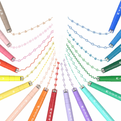 🌈 AECHY 18 bunte Kurven-Notizstifte - Kurven-Highlighter-Set für Kinder und Erwachsene