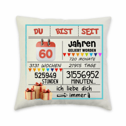 🎉ACAROMAY 60. Geburtstagsgeschenke für 60-Jährige - Beliebtes Kissenbezug 18x18 Zoll🎁