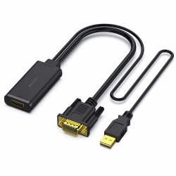 🔌 VGA zu HDMI Adapter für PC/Laptop zu TV/Monitor | 1080P Konverter mit Audio
