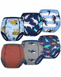 👶🚽 Flyish Packung mit 6 Baby Trainingshosen Töpfchen Unterwäsche 🦁🐧