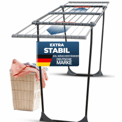 STAHLMANN ® Wäscheständer XXL [Made IN EU] - Wäscheständer schwarz mit Klemmen 🧴🧦