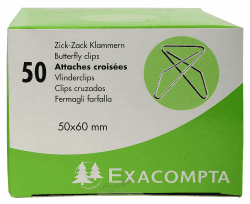 📎 Exacompta 14766E 50er Pack ZickZack Büroklammern 50x60mm