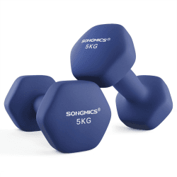 SONGMICS Hanteln, 2er Set, Hantelset, Kurzhanteln, Hexagon, Neopren-Beschichtung, Krafttraining, Workout, Fitnesstraining, für Zuhause 🏋️‍♀️🏡