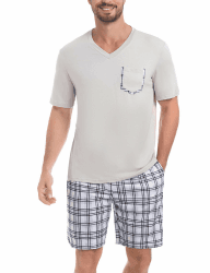 🌙🌟 Uniexcosm Herren Schlafanzug Kurz Pyjama Set - Sommer Sleepwear 🌟🌙