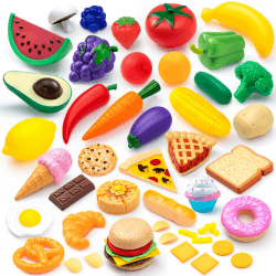 🎁 JOYIN 50 Stück Kinder Kunststoff Spielen Lebensmittel Spielzeug 🍴🎉