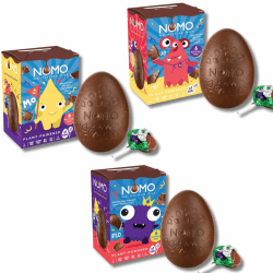 🍫🌱 NOMO Nomster Crispy Osterei mit Schoko-Lolly | 92g | Vegane & Allergenfreie Schokolade