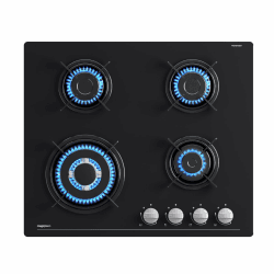 🔥 Angebot: Gasherd & Gaskochfeld 4 Flammig 60cm Schwarz Glasherd 8500W 🍳