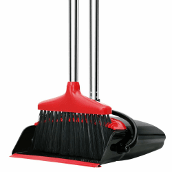 Besen und Kehrschaufel Set 🧹🪣 Schwarz und Rot | Effiziente Reinigung | Langlebiges Material | Faltbare Kehrschaufel | 23.99€