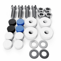 🚗🔩 L & P Car Design A0023-1 Kennzeichen Schrauben Set M5 x 20mm DIN 84 mit Abdeckkappen