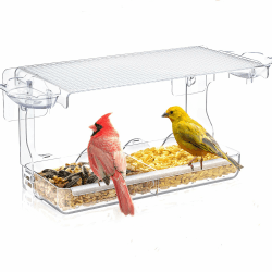 Großes Fenster Futterhaus für Vögel 24.5x10x14cm(LxWxH) 🐦🏡