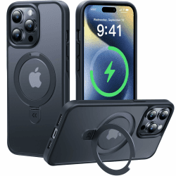 CASEKOO 2025 Neu Magic Stand für iPhone 14 Pro Hülle für MagSafe - Edel Schwarz 📱✨