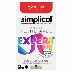 🎨 simplicol Textilfarbe expert Mohn-Rot | Perfekt zum Batiken und für kreative DIY-Projekte 🎨