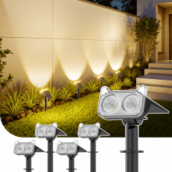 🌞🌳 Solarlampen für Außen Garten, 3500K Warmweiß Solar Strahler 4 Stück