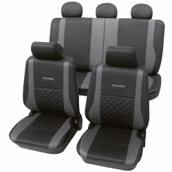 PETEX Auto Sitzbezüge Universal Komplett Set 17-teilig - Exclusive grau, Eco Class mit SAB 1 Vario Plus 🚗