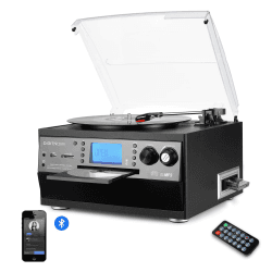 🎵 Plattenspieler mit Bluetooth, USB & CD-Player 🎶