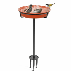 🐦 Vogeltränke Vogelbad Futter Schale Wasserstelle Stehend, Vogelbad Garten für Wildvögel Wassertränke für Vögel, Vogeltränke Groß Frostsicher Winterfest Vogeltränke (Braun) 🌿