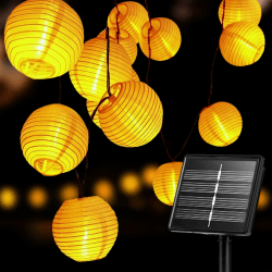 Solar Lichterkette Lampion Außen - 20 LED Laternen - 8 Modi - IP65 Wasserdicht
