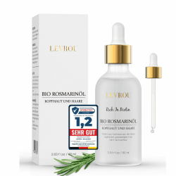 Bio Rosmarinöl Haare 60ml mit Glaspipette | Haaröl Rosmarin Minzöl | Haarpflege für Mann & Frau