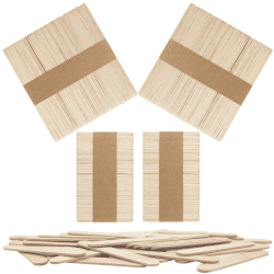 OWLKELA 200 Stück Holzstäbchen, Eisstiele aus Holz 🌟 DIY Bastelset 🎨