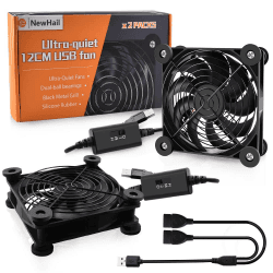 🔥 Angebot: USB Lüfter 120mm PC Lüfter Dual Kugellager mit 3 Einstellbare Geschwindigkeiten (2er Pack)