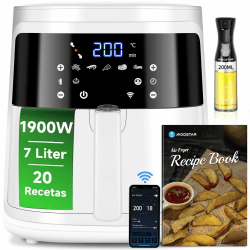 Aigostar Heißluftfritteuse White Cube 7L 1900W 5-in-1 🍟🥘📱