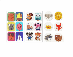 Tier Kinder Aufkleber Stickers - Natürliche Aufkleber für Kinder und Erwachsene