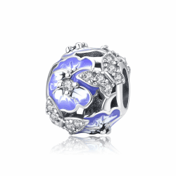Angebot: Symretie Damen 925 Sterling Silber Charms Anhänger - 🌊 Blau Meerestiere Bead Charms für Armbänder Halskette Schmetterlings Stiefmütterchen Perlen-1